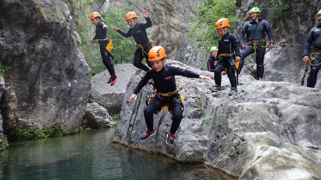 Canyoning family a Campione del Garda