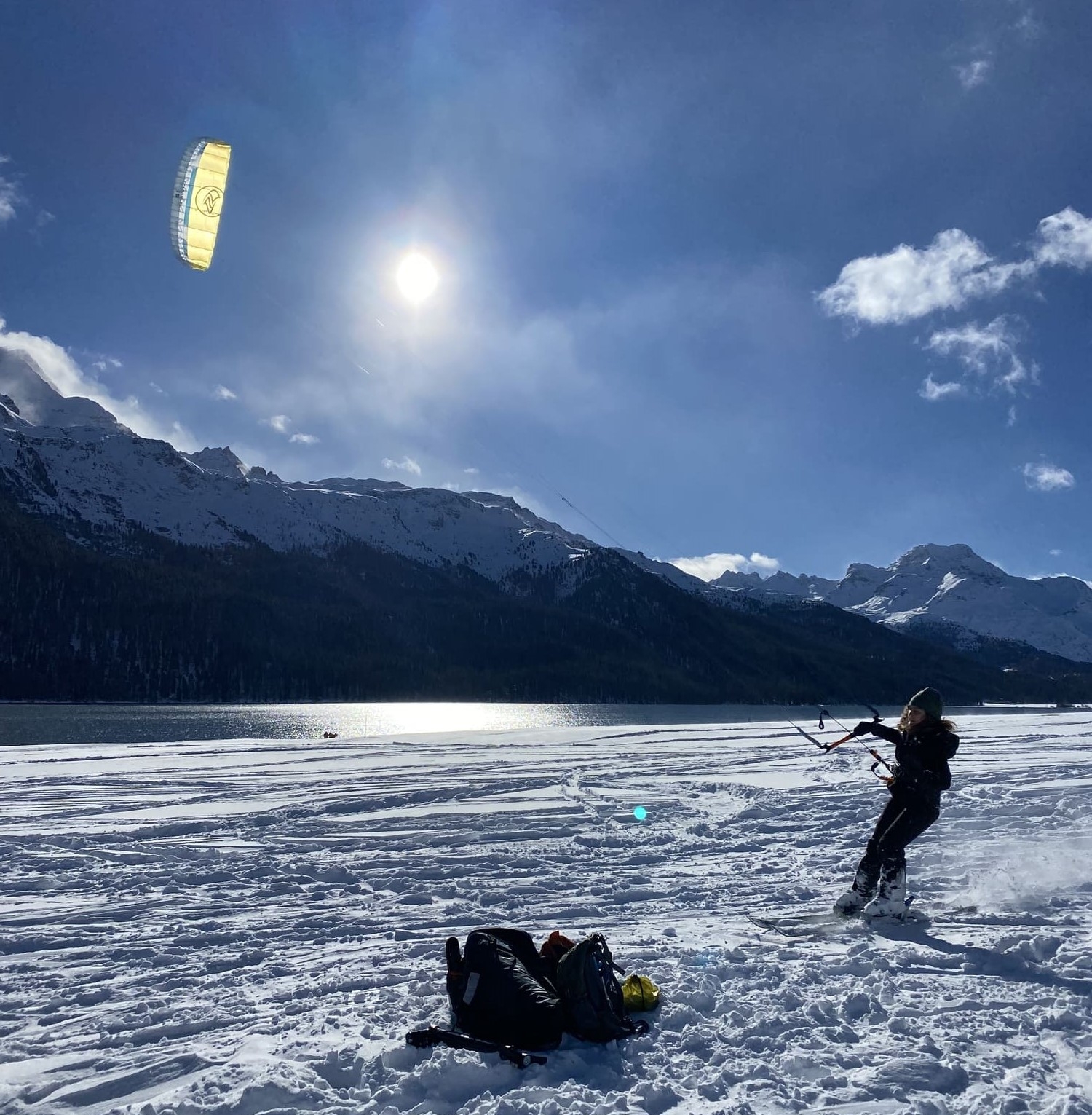 Corso di Snowkite tra Lombardia e Svizzera