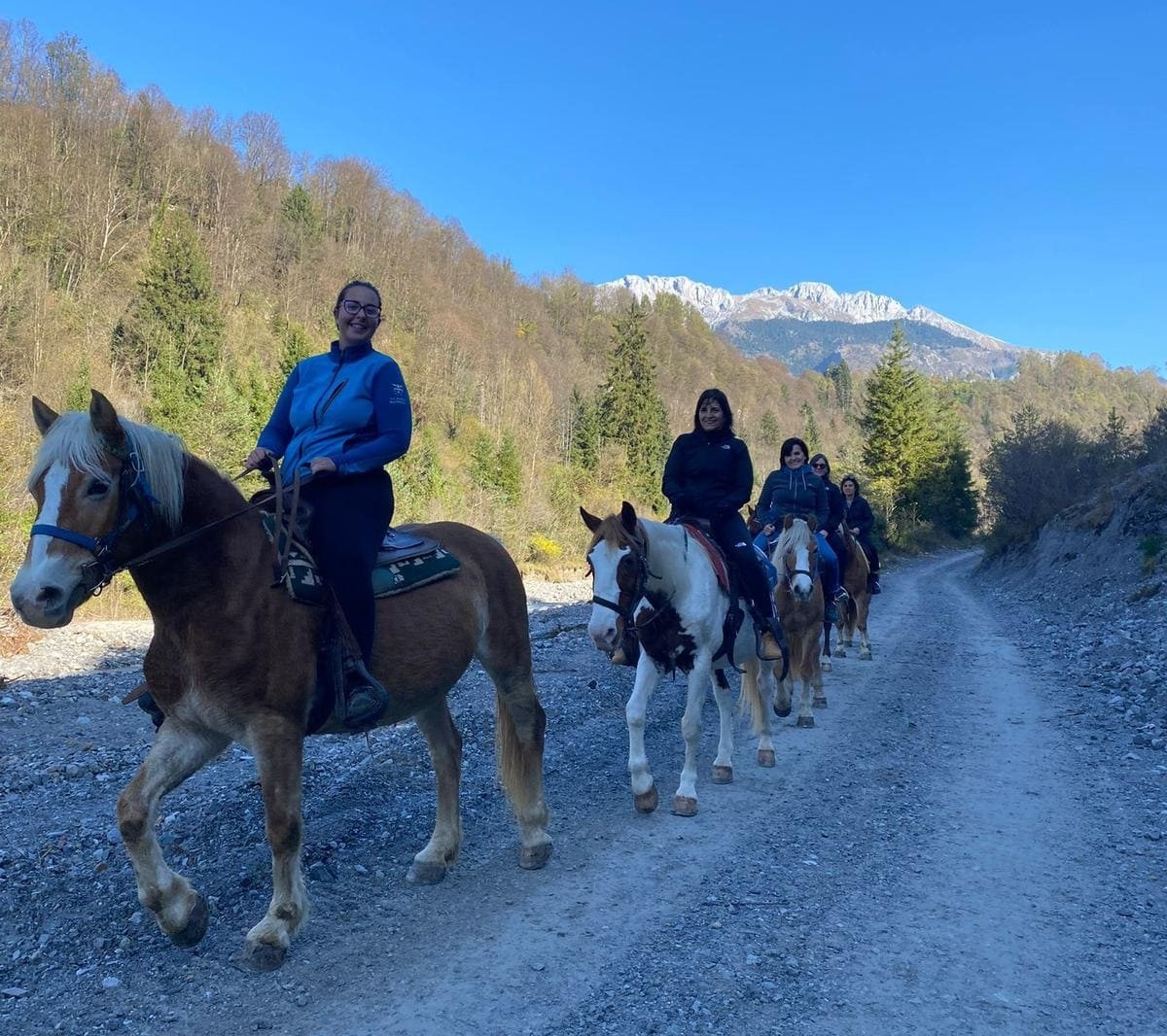 Lezione ed escursione a cavallo in Val Seriana vicino Bergamo 